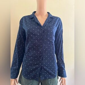 Auden Dark Blue Button Down Shirt with White Dots